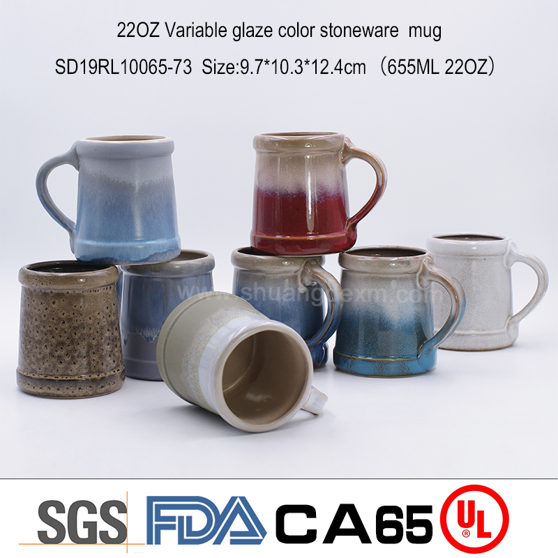 22OZ Variable glaze color stoneware  mug