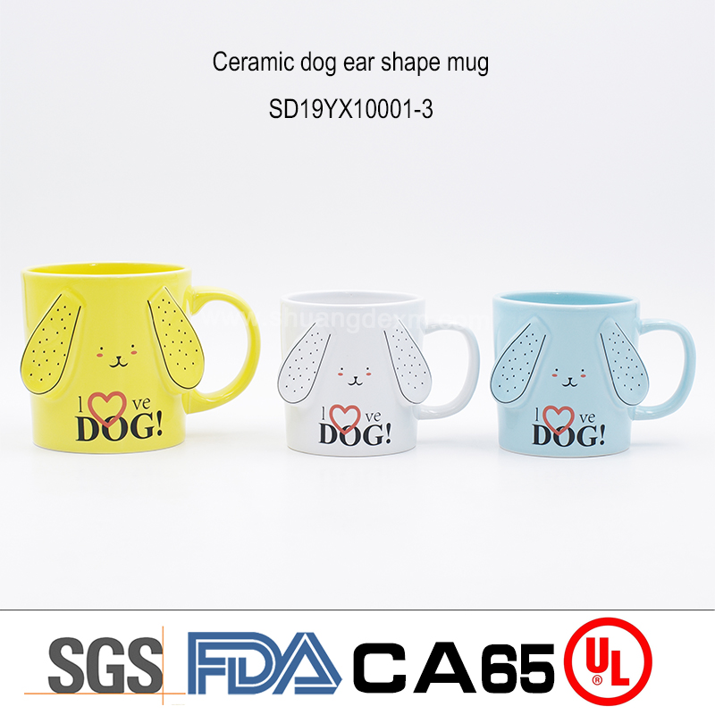 Ceramic dog ear shape mug