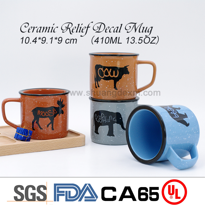 Ceramic Relief Decal Mug