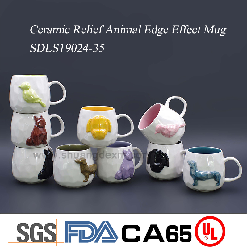 Ceramic Relief Animal Edge Effect Mug