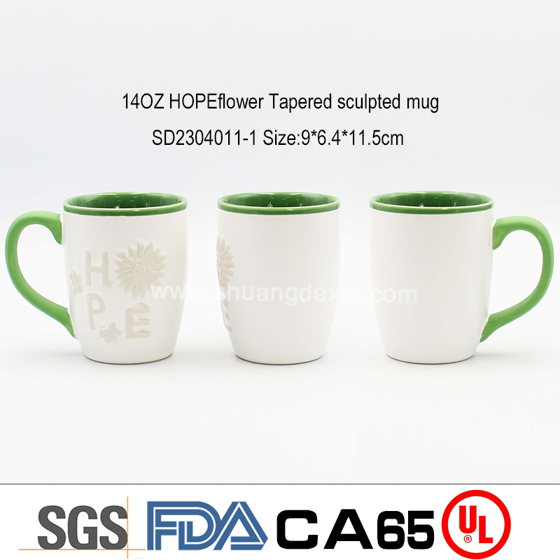   14OZ HOPEflower Tapered sculpted mug