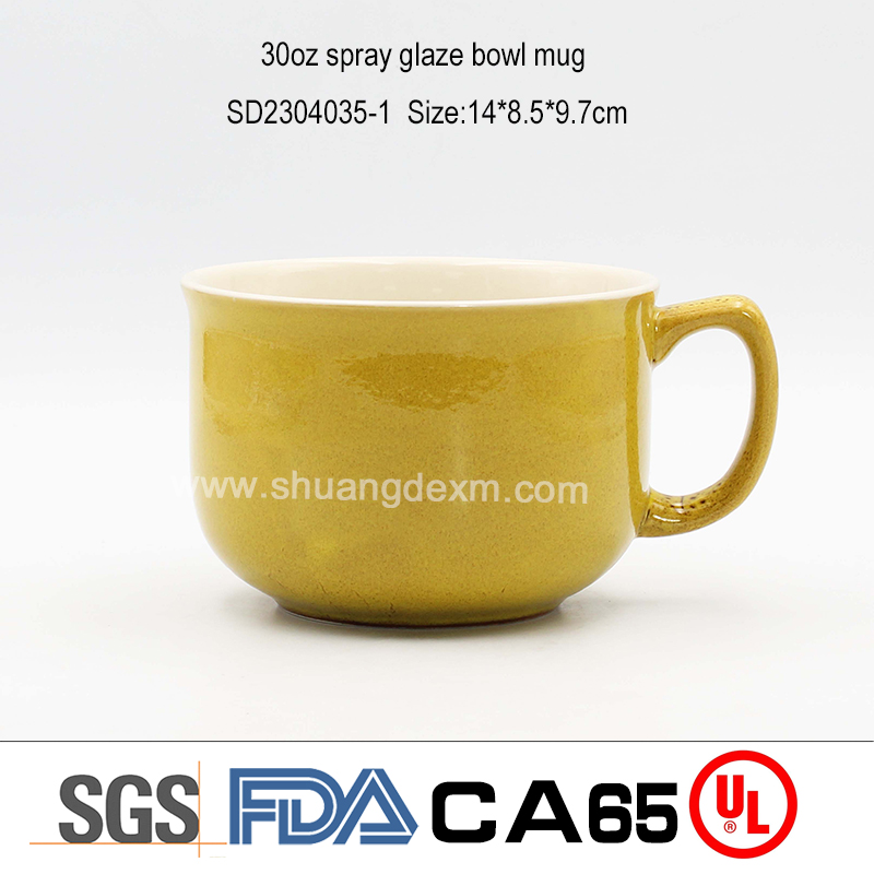 30oz spray glaze bowl mug