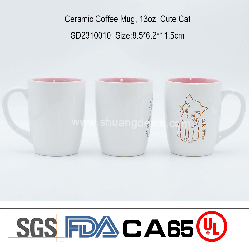 Ceramic Coffee Mug, 13oz, Cute Cat
