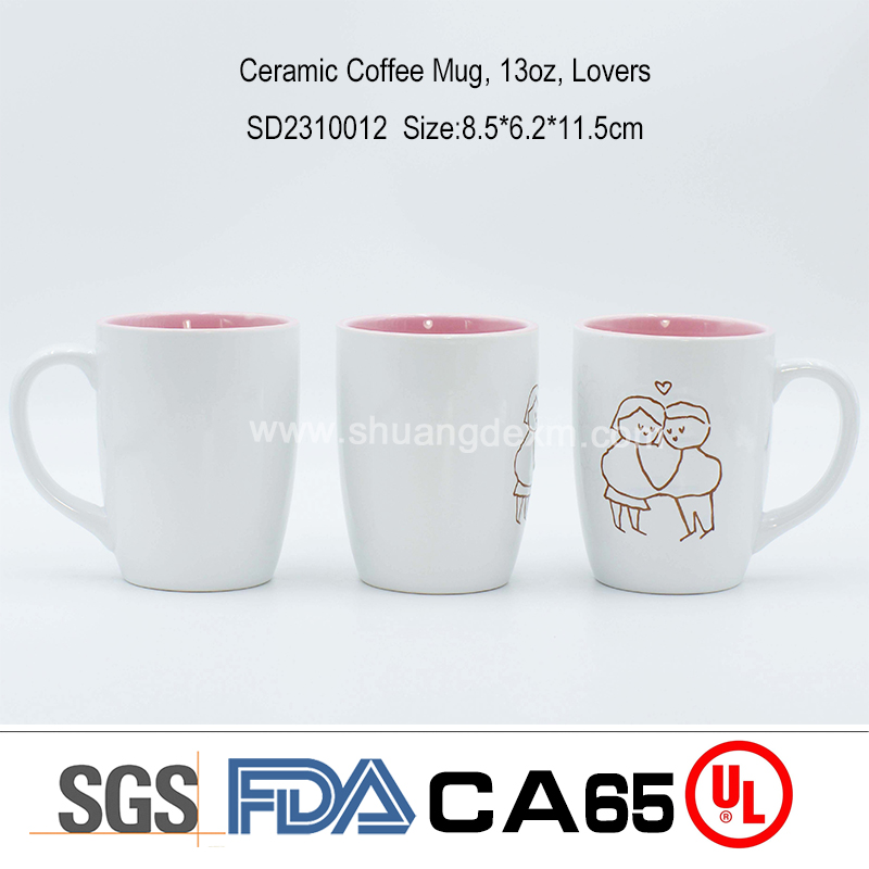 Ceramic Coffee Mug, 13oz, Lovers